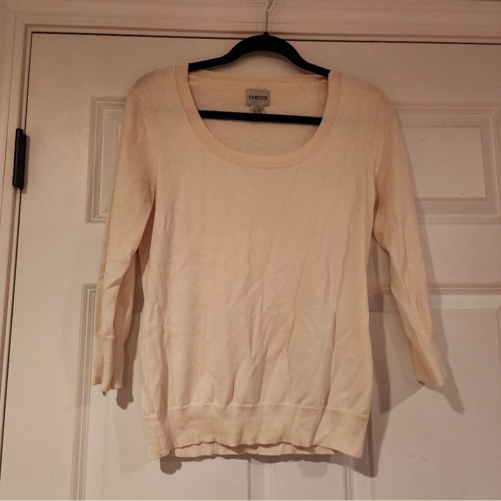 Chico's cream colored lightweight sweater top S